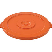 32 Gallon Plastic Trash Can Lid by Global Industrial – 22-1/4" Diameter x 1-3/8"H, 32.0 gallons, Polyethylene Resin, Bright Orange, Model 240461BOR