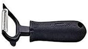 Winco Black Stainless Steel Julienne Peeler, Soft Grip Handle