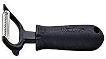 Winco Black Stainless Steel Julienne Peeler, Soft Grip Handle