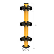 Corner Post for Protective Plastic Guard Rails by Global Industrial – Plastic, Yellow, Model 60PGP-CON
