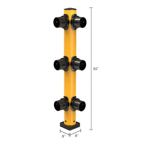 Corner Post for Protective Plastic Guard Rails by Global Industrial – Plastic, Yellow, Model 60PGP-CON
