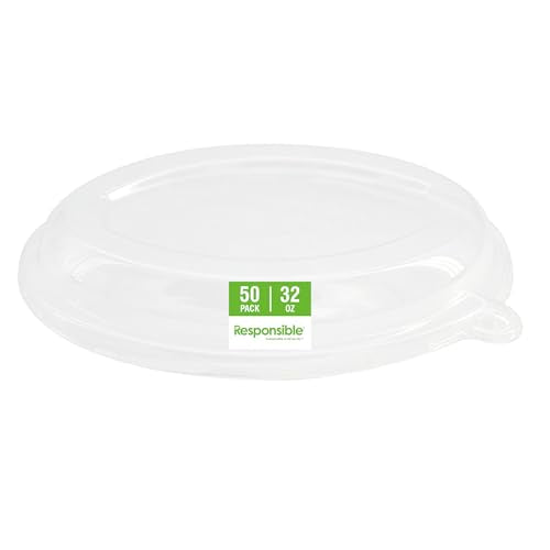 Responsible Products Clear Lids 32 oz (50 Count) / Clear / Casual Bowls