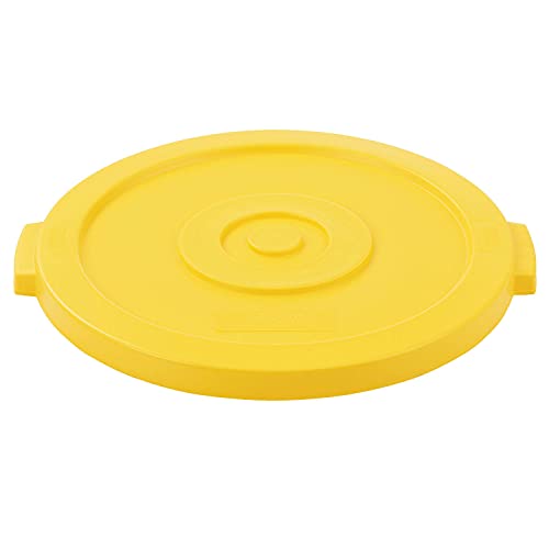 20 Gallon Plastic Trash Can Lid by Global Industrial – 19-7/8" Diameter x 1-1/4"H, 20.0 gallons, Polyethylene Resin, Yellow, Model 240459YL