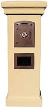 Manchester Stucco Locking Column Mailbox, Burnt Tuscan w/Plain Door