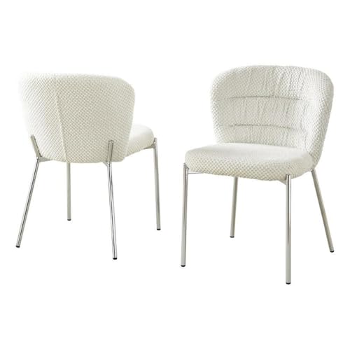 Best Quality Furniture Cream / Silver / 19" Side Chair / Modern, Chic, Transitional, Contemporary Chairs