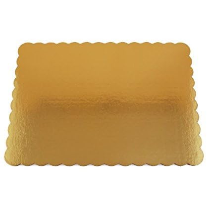 Sturdy Corrugated Double Wall Cake Pad by SOUTHERN CHAMPION TRAY – 14" x 10", Paper, Gold, Pack of 50, Model 1660