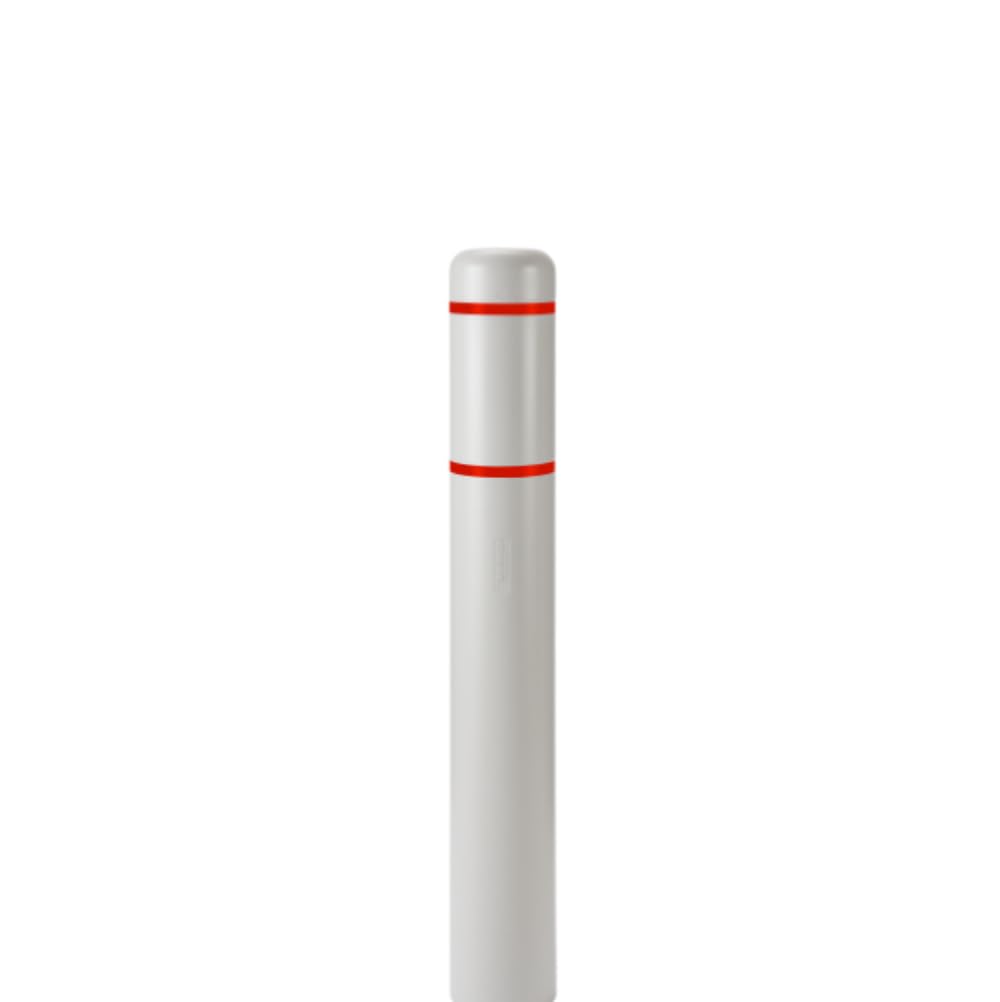 d 7" x 60" Bollard Cover Light Gray - (Light Gray red Tape) by Innoplast – 7\"x60\", HDPE or LDPE, Light Gray red tape, Model BC760LGR