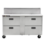 CLPT-6016 60" 2-Section Refrigerated Prep Table - (4) Drawers by Traulsen – (4) Drawers, Silver, Model CLPT-6016-DW