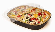 Handi-Foil 3 lb. Oblong Black & Gold Aluminum Take-Out Pan w/Clear Dome Lid (Pack of 50) – Food Storage Container