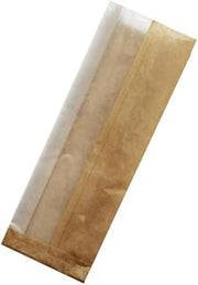PacknWood 210SACKCRY32 12.2 x 4.3 x 1.6 in. Sandwich Bag with Crystal Window - Brown - 1000 Piece