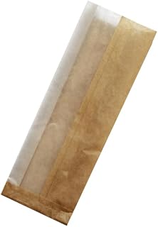 PacknWood 210SACKCRY32 12.2 x 4.3 x 1.6 in. Sandwich Bag with Crystal Window - Brown - 1000 Piece