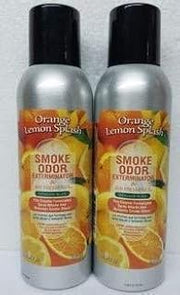 Smoke Odor Exterminator Set of Two 7 oz Large Spray, Orange Lemon Splash | Set of 2 Spray Cans