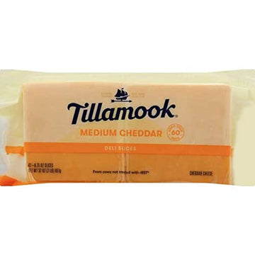 Sliced Medium Cheddar Cheese by Tillamook – Medium, Pack of 12, Model 12711