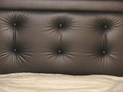 Luxor Vinyl Upholstered Bed (Queen, Black)