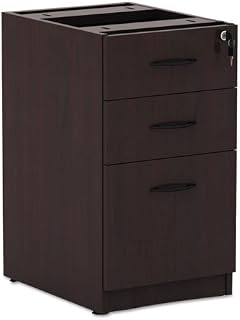 Alera Valencia Series Full Pedestal File, Left/Right, 3-Drawers: Box/Box/File, Legal/Letter, Mahogany, 15.63" x 20.5" x 28.5
