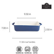 10 Strawberry Street Blue / 12" & 9.5" / Rectangle Bake & Serve Sets
