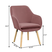 Convenience Concepts Blush Velvet / Chair / 25.25"L x 26.75"W x 33.5"H Chairs