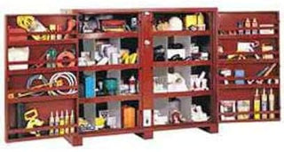 Stationary Heavy Duty Cabinet With Bin Dividers, 72"x24"x60-5/8"