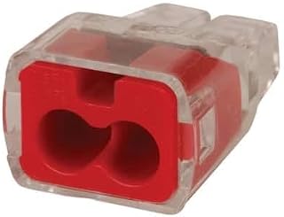 Ideal Industries 30PK - Ideal in-Sure 2-Port, 34 Red Non-Twist 2 Conductor Connector for Solid, Stranded, and Tin Bonded Wire