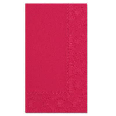 Dinner Napkins, Paper, 1/8 Fold, Two-Ply, 15quot; x 17quot;, Red