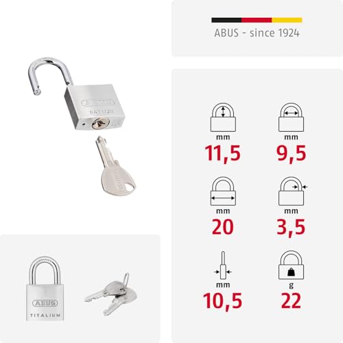 ABUS 1 / Multicolor / 20 mm Keyed Padlocks