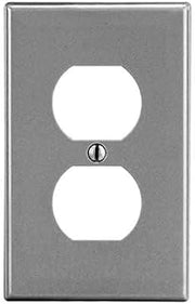 Hubbell Duplex Receptacle Wall Plate,Gray