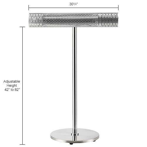 Infrared Patio Heater with Remote Control by Global Industrial – 5"W, Aluminum, Black, Stainless Steel, Model 246723
