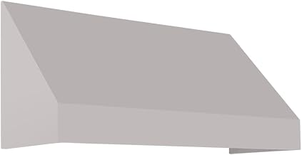 AWNTECH 5.375 Ft New Yorker Rigid Valance Style Door/Window Awning Fixed Outdoor Canopy 64.5 Inch W x 44 Inch H x 48 Inch Proj, Gray