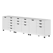 Winsome White / 4 Doors, 12 Drawers, File Drawer / Transitional Storage Cabinets