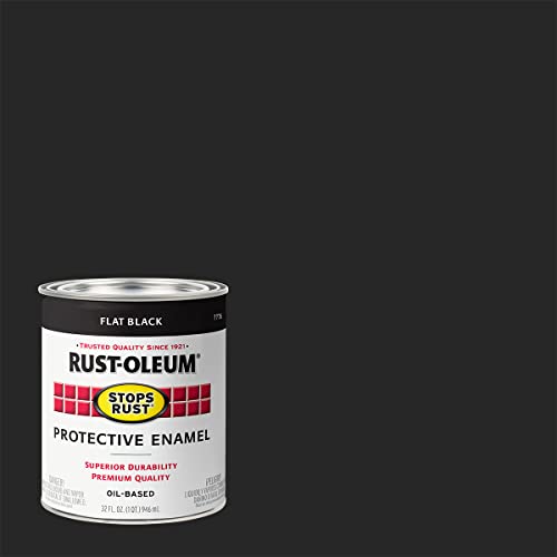 Rust-Oleum Flat Black / 32 Fl Oz (Pack of 2) / Brush on Paint Interior & Exterior House Paint