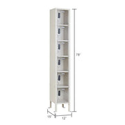 Global Industrial 6-Tier 6 Door Clear View Locker – Digital Lock, 12" Wx15 Dx78 H, Tan, Unassembled