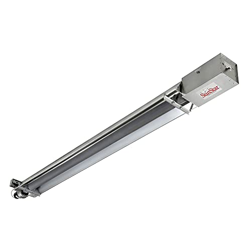 SunStar Propane Heater Infrared Vacuum Straight Tube by GUM – 122"L x 13"W x 6.25"H, Cast Iron Burner / Aluminum Reflectors, Model SIS100-40-L5