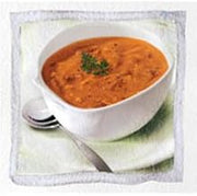 Stockpot Frozen RTS Roasted Red Bell Pepper and Smoked Gouda Bisque - 4 lb. pouch, 4 per case