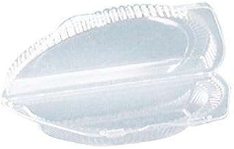 Clear Plastic Hinged Half Moon Container with 8" Straight End - 250 per case