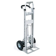 Aluminum 3-in-1 Convertible Hand Truck with Pneumatic Wheels by Global Industrial – 54"L x 19.5"W x 7"H, Aluminum, Gray, Model CP585-385