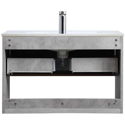 Elegant Decor 30" - Single / Brushed Nickel,gray,grey / Modern Bathroom Vanities