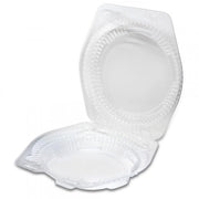 8" Shallow Hinged Pie Container by DFI – 8 inches, OPS Plastic, clear, Model LBH-881