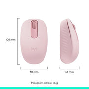 Logitech Pink / 3.9" x 2.4" x 1.5" / 1 Mice