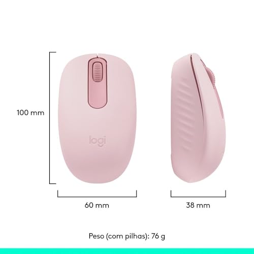Logitech Pink / 3.9" x 2.4" x 1.5" / 1 Mice