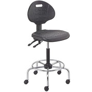 4 Way Adjustable Stool with Chrome Base by Global Industrial – 23.5"W x 24"L x 9"H, chrome, Black, Model A203TC