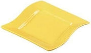 CAC China Soho Pattern 12 Inch Yellow Square Plates 12 Ct