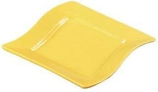 CAC China Soho Pattern 12 Inch Yellow Square Plates 12 Ct