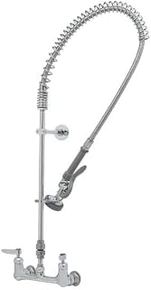 T&S Brass B-2278-CR Pre-Rinse Units, Includes 8" c/c Wall Mount Base, Vacuum Breaker, Wall Bracket, 44" Flex Hose, Spray Valve