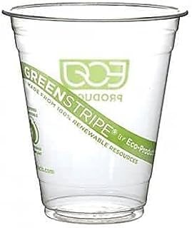 Eco-Products EPCC12GSPK GreenStripe Renewable & Compostable Cold Cups Convenience Pack- 12oz., 50/PK (ECOEPCC12GSPK)