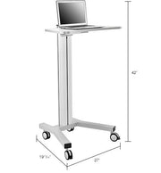 Global Industrial Mobile Laptop Workstation by IndustrialSupplies – Height adjustable, Steel/aluminum, Silver, Model PC1000