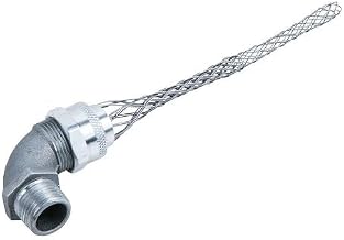 Aluminum 90-Degree Cord Grip, 1-1/2" NPT, Cable Range 1.688 - 1.800 with Locknut and O-Ring by Bridgeport
