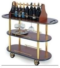 Geneva Gray Sand Wood Wine/Liquor Serving Cart, 16 x 42 1/2 x 47 1/4 inch Overall Size -- 1 each.