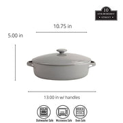 10 Strawberry Street Gray / 10" & 7" / Covered Casserole Casseroles