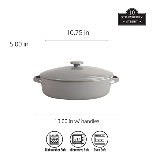 10 Strawberry Street Gray / 10" & 7" / Covered Casserole Casseroles