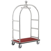 Gold Stainless Steel Bellman Cart Curved Uprights by Global Industrial – 12-Gauge Steel, Gold/Red, Model 985118GD
